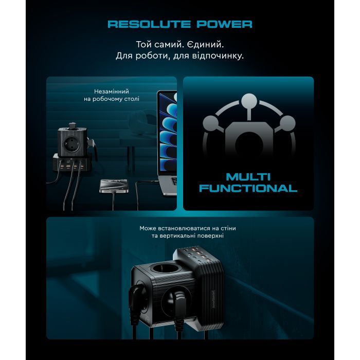 Зарядное устройство Armorstandart ARP-544 Resolute Power USB-C 100W GaN 2m Black (ARM73177) изображение 4