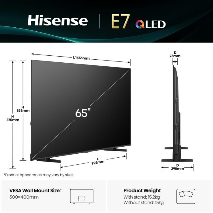 Телевізор Hisense 65E7Q зображення 2