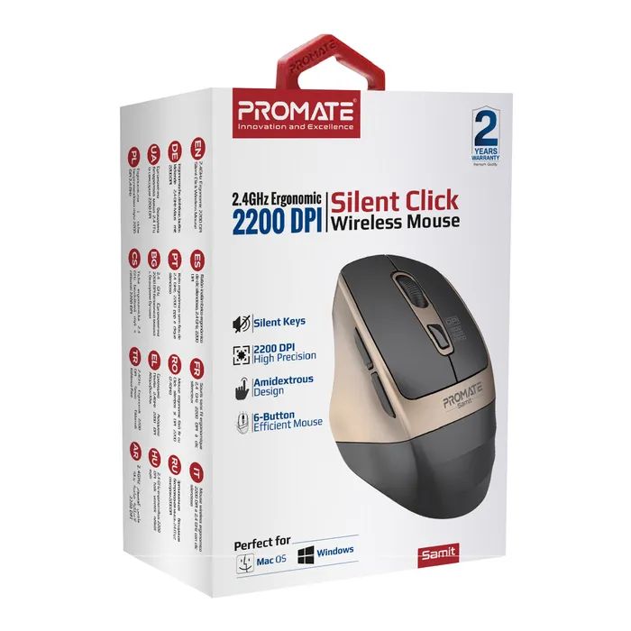 Мышка Promate Samit Wireless Gold (samit.gold) изображение 6
