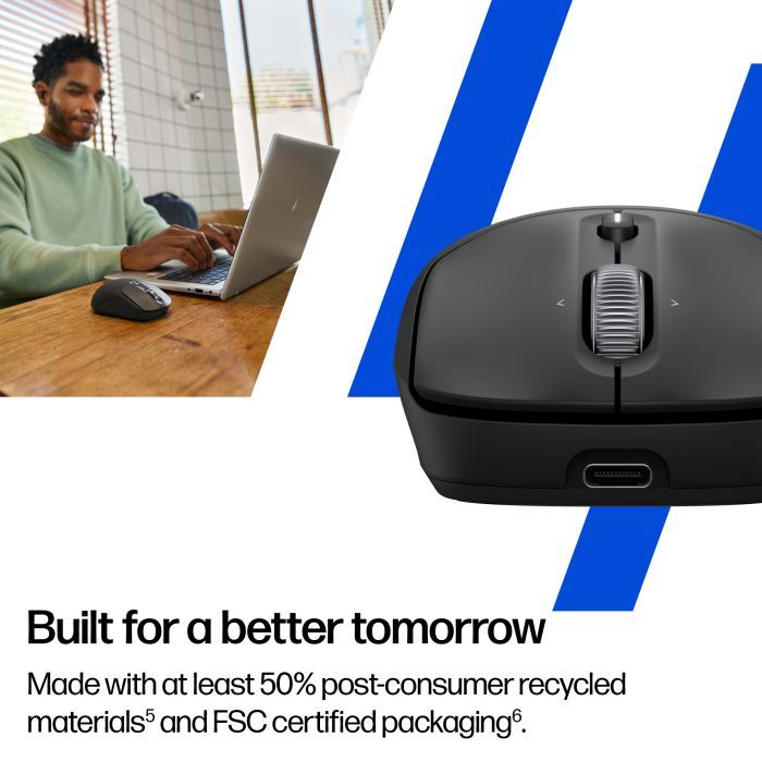 Мышка HP 700 Rechargeable Wireless/Bluetooth Black (AZ7B0AA) изображение 4