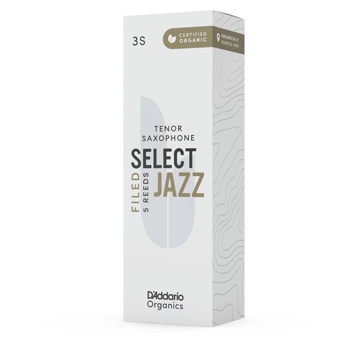 Тростина для саксофона D'Addario Organic Select Jazz - Tenor Sax Filed 3S - 5 Pack (ORSF05TSX3S)