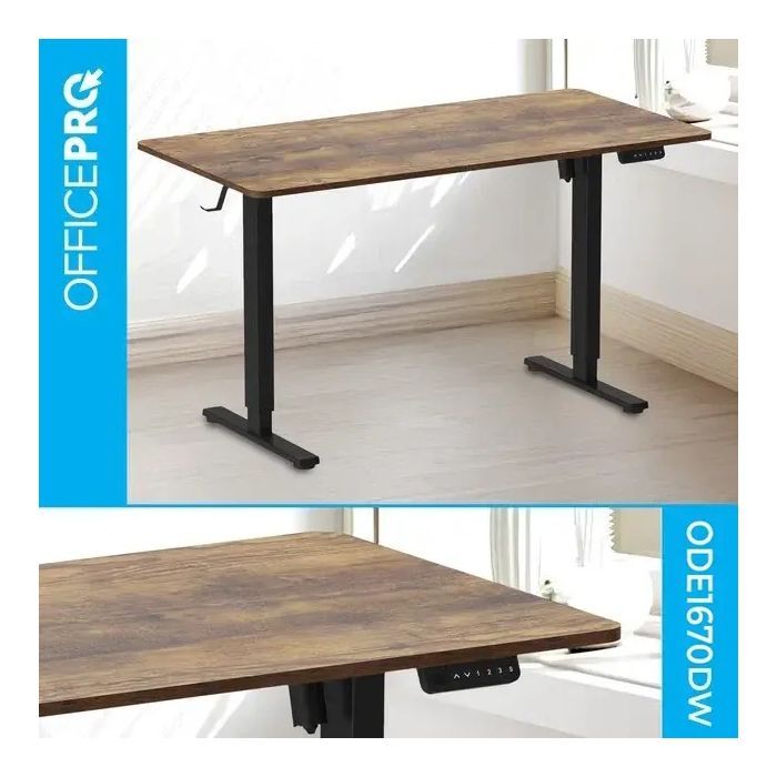 Компьютерный стол OfficePro ODE1670DW Dark Wood/Black (ODE1670DW) изображение 3