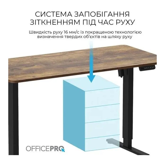 Компьютерный стол OfficePro ODE1670DW Dark Wood/Black (ODE1670DW) изображение 7