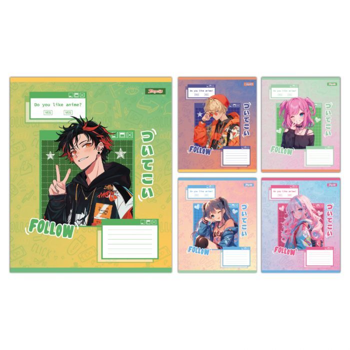 Зошит 1 вересня Follow Anime А5 18 аркушів клітинка (768122)