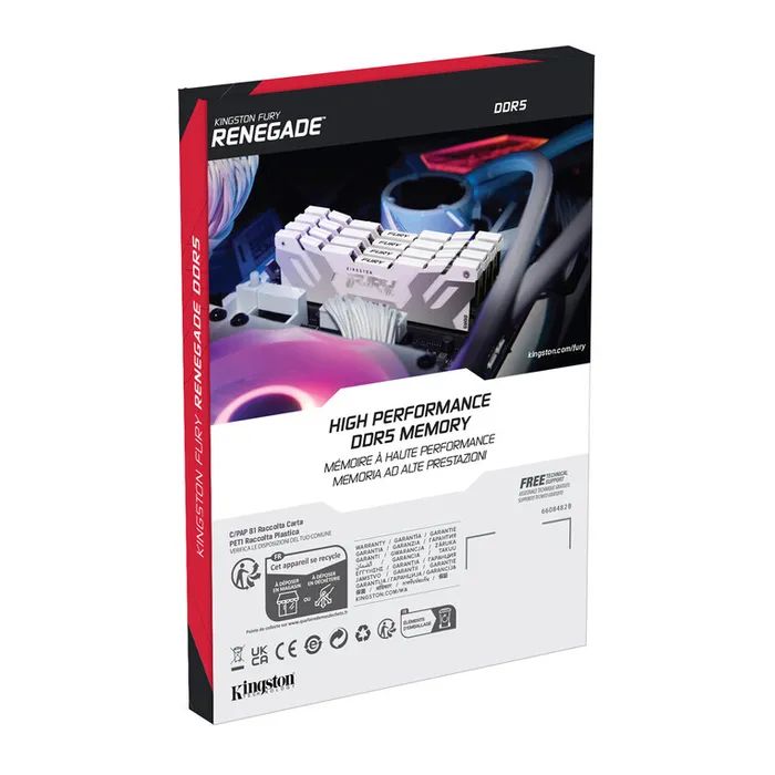 Модуль памяти для компьютера DDR5 32GB (2x16GB) 8000 MHz Renegade White Kingston Fury (ex.HyperX) (KF580C38RWK2-32) изображение 6