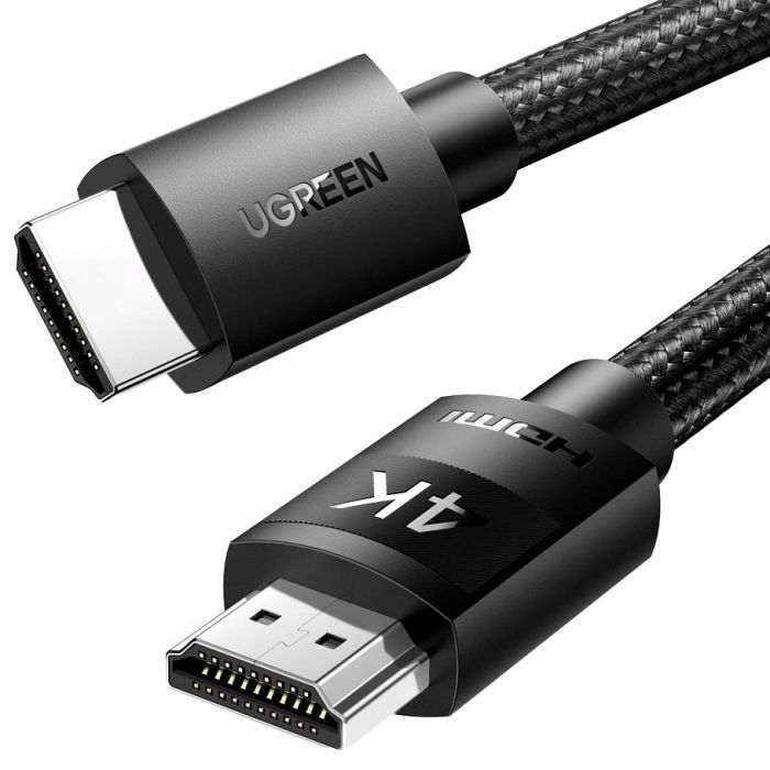 Кабель мультимедийный HDMI M to HDMI M 10.0m 4K30Hz braided HD119 black Ugreen (40104)