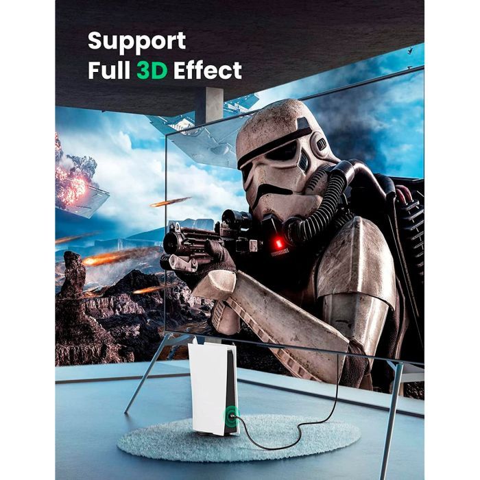 Кабель мультимедийный HDMI M to HDMI M 10.0m 4K30Hz braided HD119 black Ugreen (40104) изображение 3