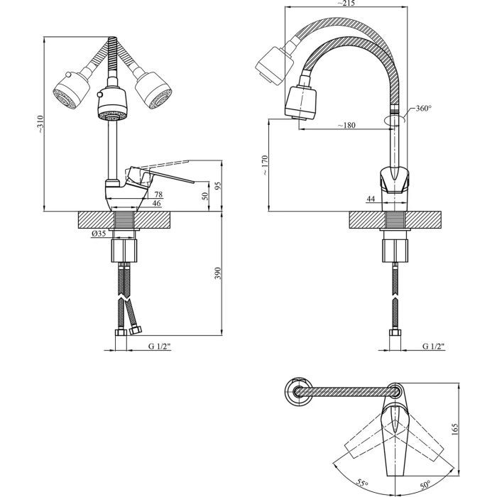Смеситель Kroner Odra-C038-1 (CV021194) изображение 7