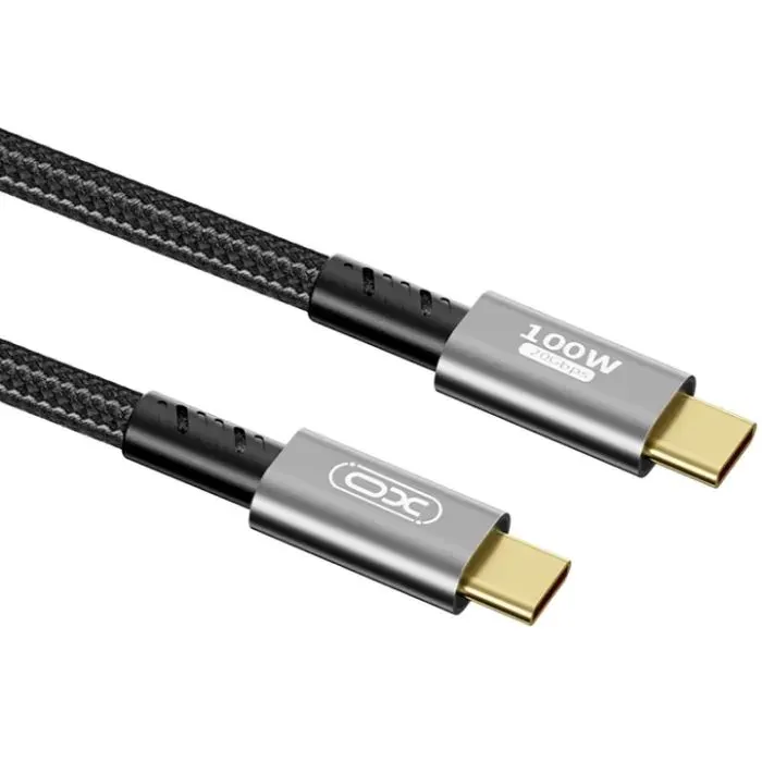 Дата кабель USB-C to USB-C 1.0m 100W PD black XO (GB020-CC.tranish) изображение 2