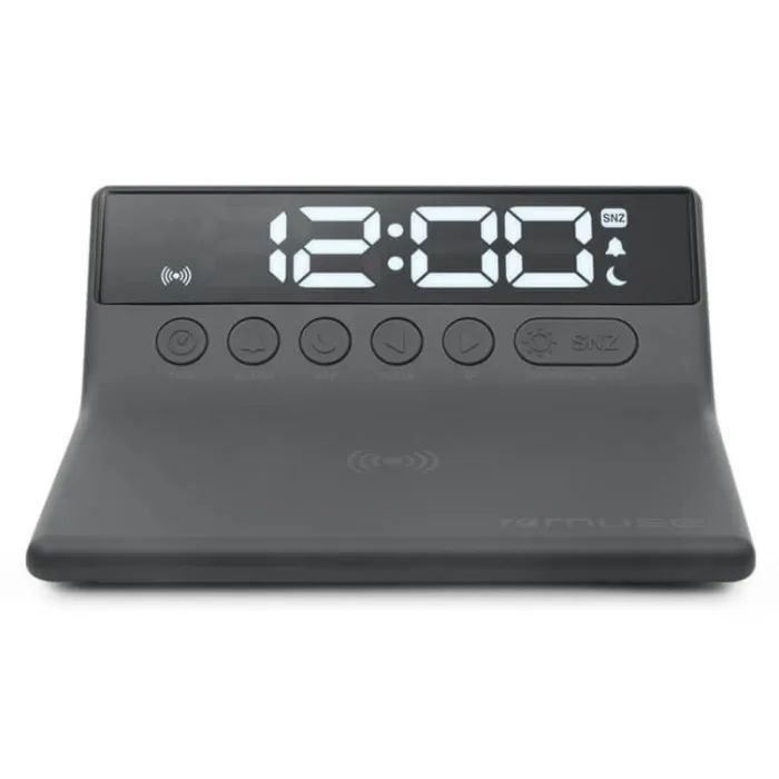 Настільний годинник Muse з бездротовою зарядкою телефону (M-168 WI)
