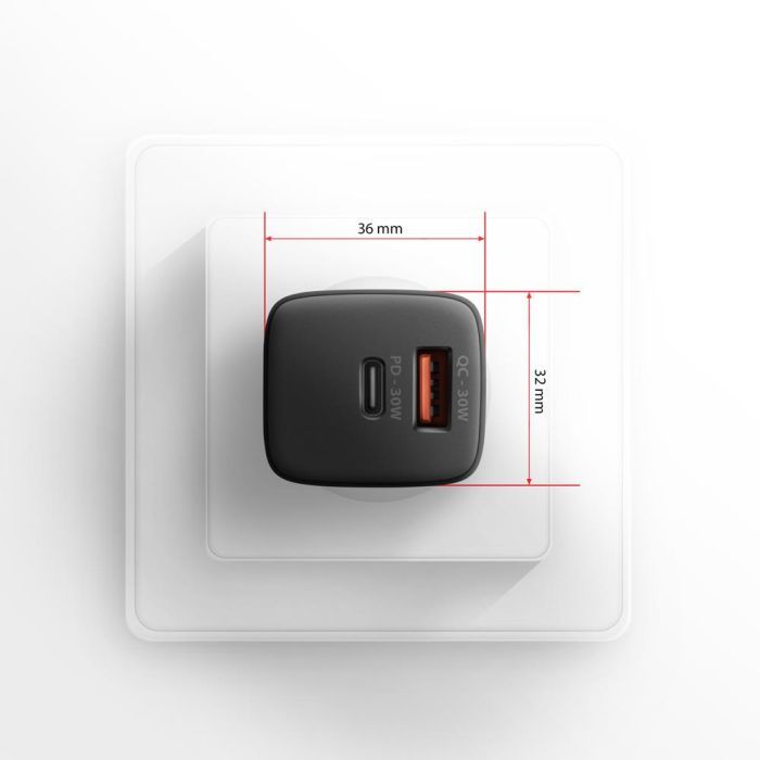 Зарядний пристрій AXAGON 1xUSB QC4.0 + 1xUSB-C PD30W PPS white (ACU-PQ30W) зображення 9