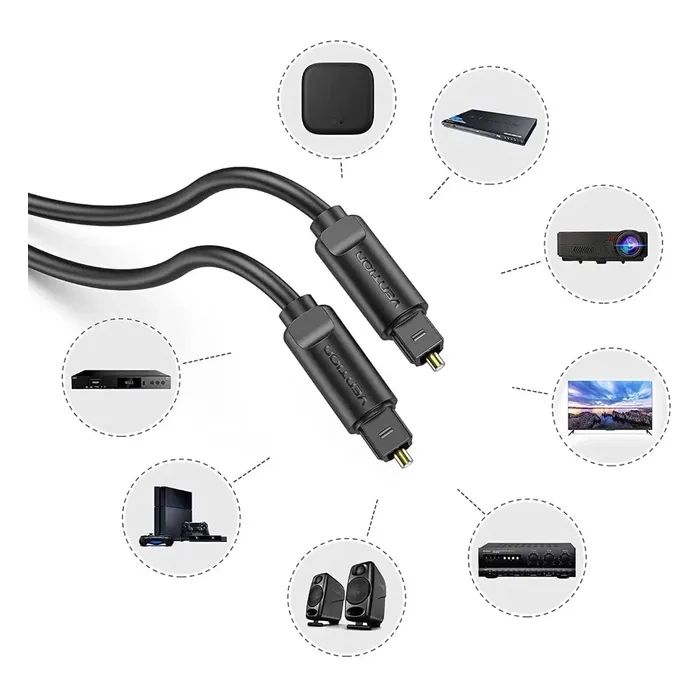 Кабель мультимедійний Optical Toslink 1.0m black Vention (BAEBF) зображення 3