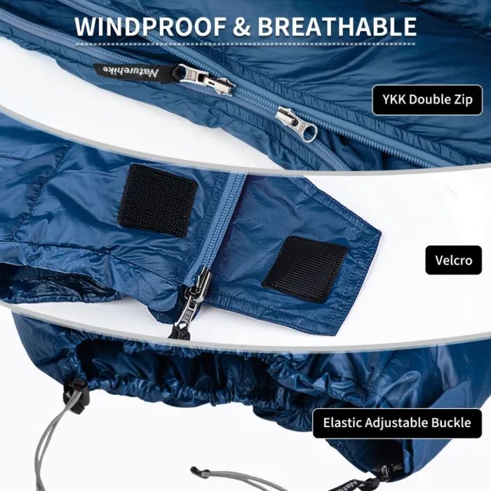 Спальний мішок Naturehike з натуральним пухом CWM295 CNK2300SD013, блакитний (6976023920899) зображення 8