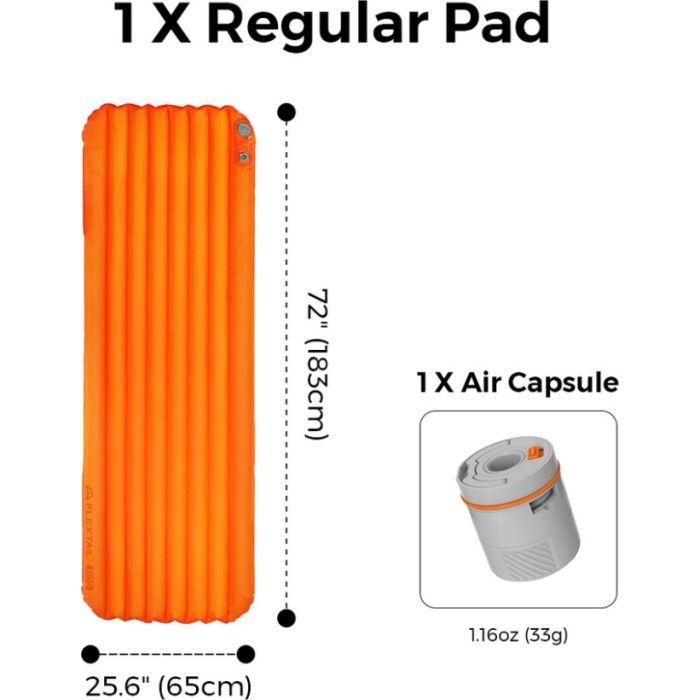 Туристический коврик Flextail Tiny Slleeping Pad R05 AVS самонадувний помаранчевий (6975755966656) изображение 6