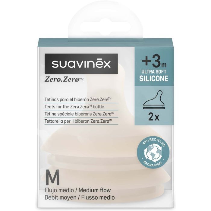 Соска Suavinex ZERO.ZERO антиколікова,середній потік, бежева, +0 міс (308452) зображення 2