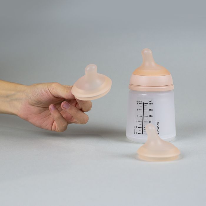 Соска Suavinex ZERO.ZERO антиколікова,середній потік, бежева, +0 міс (308452) зображення 3