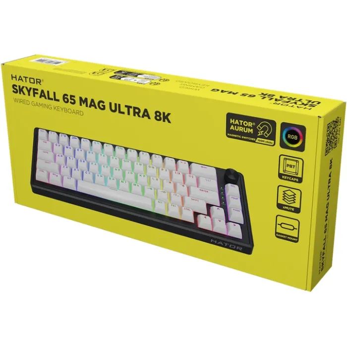 Клавиатура Hator Skyfall 65 MAG ULTRA 8K Aurum Ice RGB USB UA Black/White (HTK1860UA) изображение 7