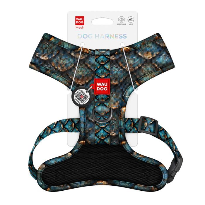 Шлея для собак WAUDOG Mesh дихаюча з QR адресником "Луска" XS (232-0179) зображення 3