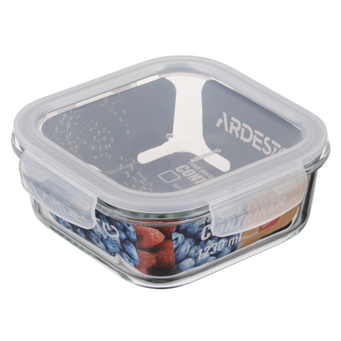 Пищевой контейнер Ardesto Gemini квадратний, 0.31л, боросилікатне скло, прозорий (AR1230BSQ) изображение 5