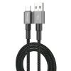 Дата кабель USB 2.0 AM to USB-C 1.0m 3A nylon black Grand-X (PC-08B) зображення 2
