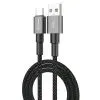 Дата кабель USB 2.0 AM to USB-C 1.0m 3A nylon black Grand-X (PC-08B) изображение 2