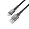 Дата кабель USB 2.0 AM to USB-C 1.0m 3A nylon black Grand-X (PC-08B) изображение 3