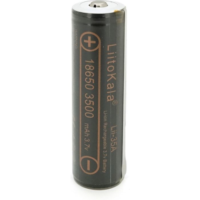 Аккумулятор 18650 3500mah (3300-3500mah), Protected, 3.7V(2.75-4.2V), Black Liitokala (Lii-35A-PCB)