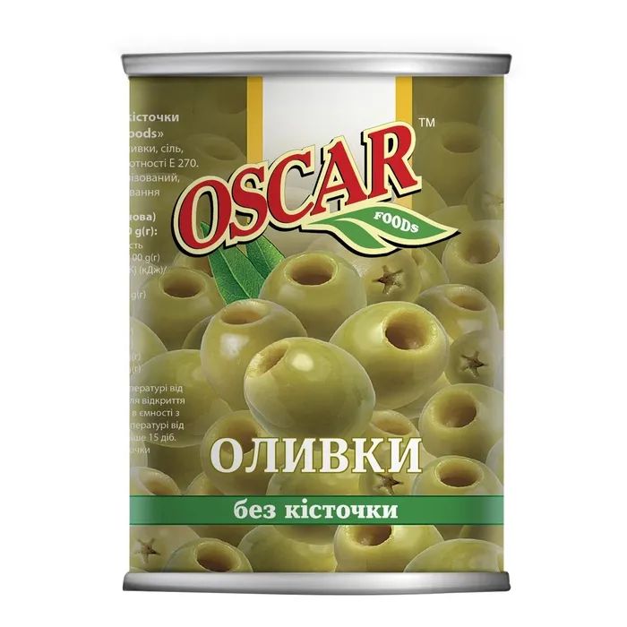 Овощная консервация Oscar foods Оливки без косточки 400 г (8413552051406)