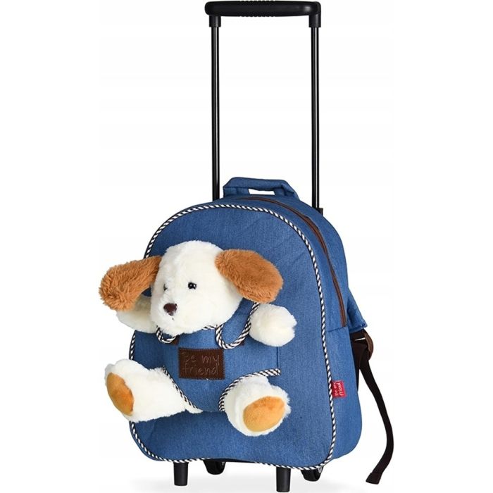 Рюкзак детский Perletti Toys Duff Dog з м''якою іграшкою на колесах, джинсовий (P13034) изображение 5