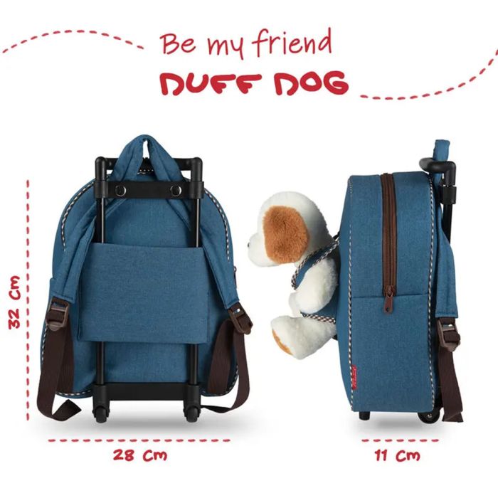 Рюкзак детский Perletti Toys Duff Dog з м''якою іграшкою на колесах, джинсовий (P13034) изображение 8