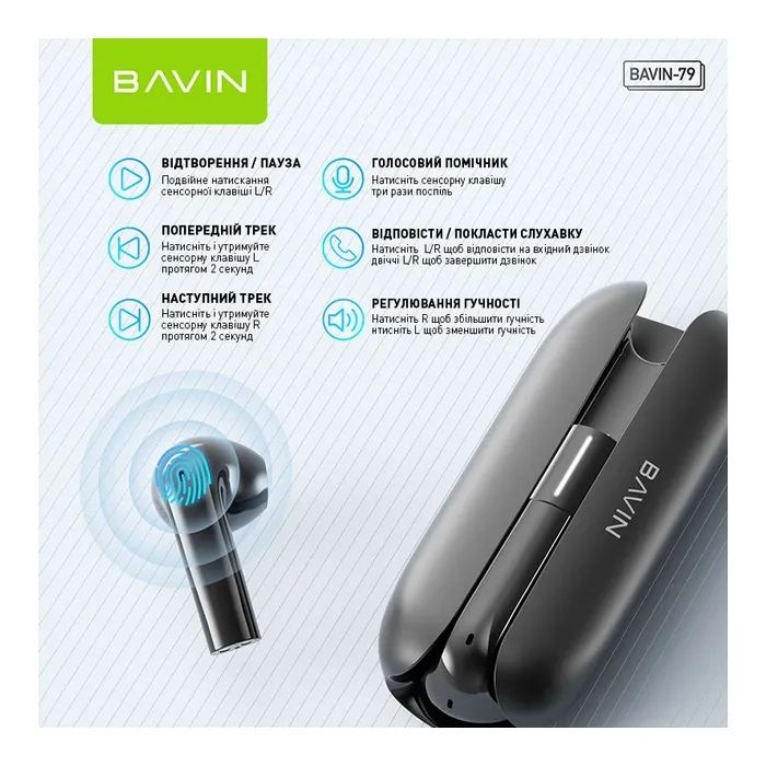 Навушники BAVIN BAVIN-79 Hi-Res Black (HB-BA-79-BK) зображення 8