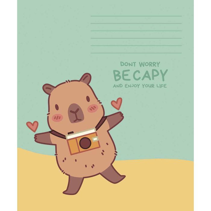 Зошит Школярик Capybaras 12 аркушів клітинка (012-3629K) зображення 3