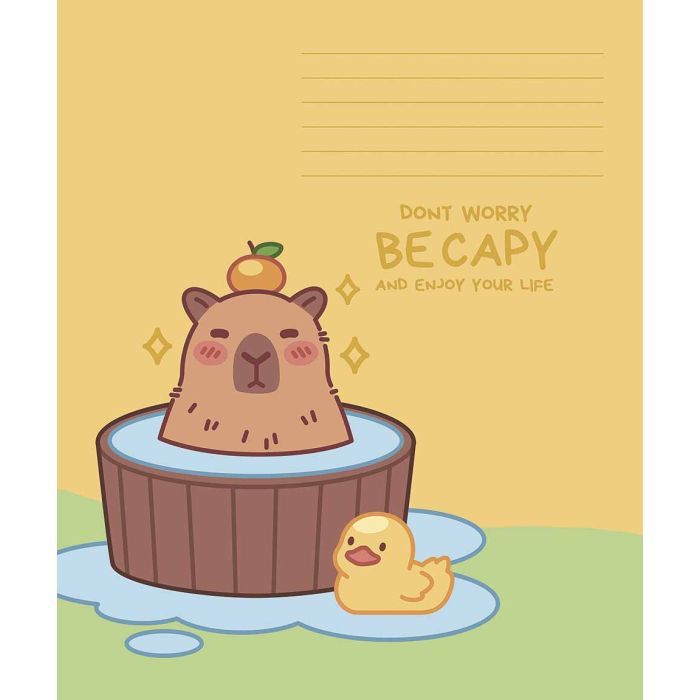 Зошит Школярик Capybaras 12 аркушів клітинка (012-3629K) зображення 4