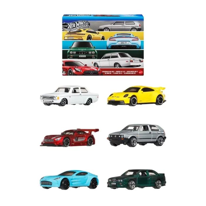 Автотрек Hot Wheels Набор автомоделей Silver series Дорогами Европы (JLB25)