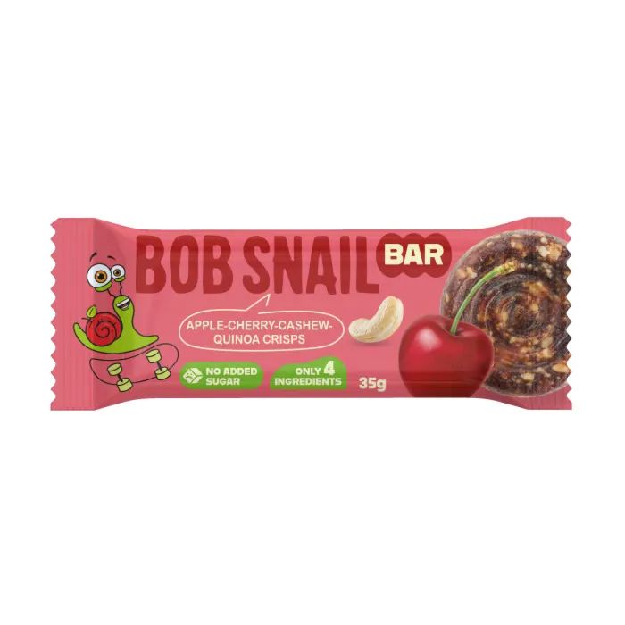 Батончик детский Bob Snail Яблоко, вишня, кешью и крисы киноа 35 г (1740729)