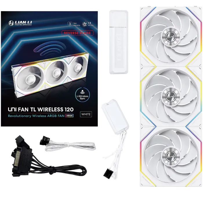 Кулер для корпуса Lian Li Uni Fan TL WIRELESS Reverse, 120-3, Wh (G99.12RTL1W3W.00) изображение 6