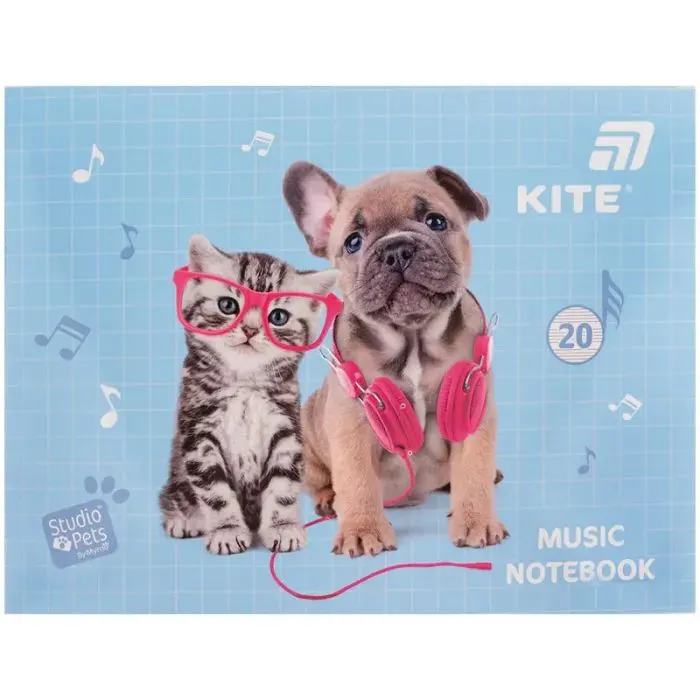 Тетрадь Kite для нот Studio Pets, А5, 20 листов (SP26-405)