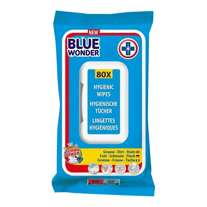 Серветки для прибирання Blue Wonder Вологі 80 шт. (8712038002070)
