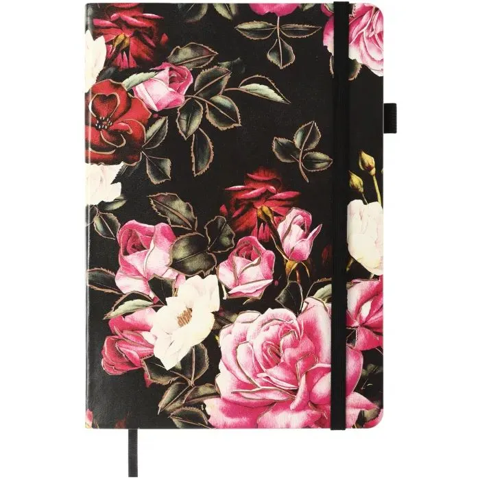 Книга записна Buromax CHERIE, А5, 96 аркушів, клітинка, чорний (BM.295105-01)