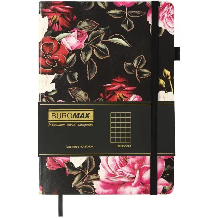 Книга записна Buromax CHERIE, А5, 96 аркушів, клітинка, чорний (BM.295105-01) зображення 2