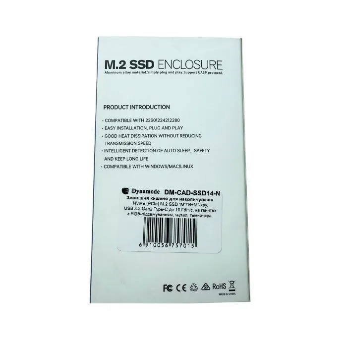 Карман внешний Dynamode M.2 SSD NVMe to USB-C USB 3.2 Gen2 aluminum black (DM-CAD-SSD14-N) изображение 12