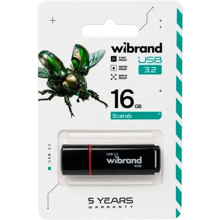 USB флеш накопитель Wibrand 16GB Scarab Black USB 3.2 (WI3.2/SC16P11B) изображение 4