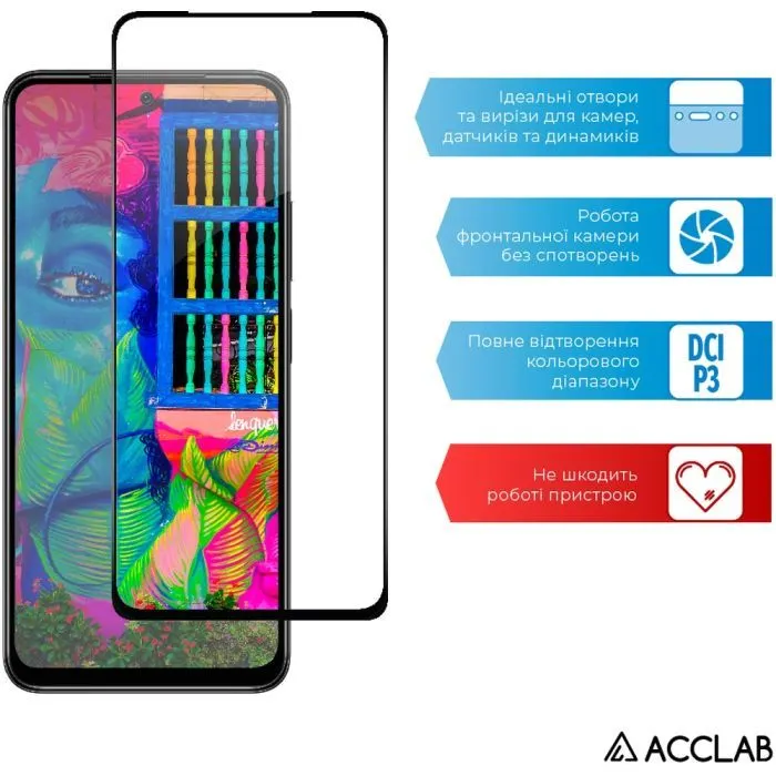 Скло захисне ACCLAB Full Glue Xiaomi Redmi Note 11 Pro Black (1283126522659) зображення 5