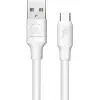 Дата кабель USB 2.0 AM to USB-C 1.0m 5A PVC white WUW (6972573331635)