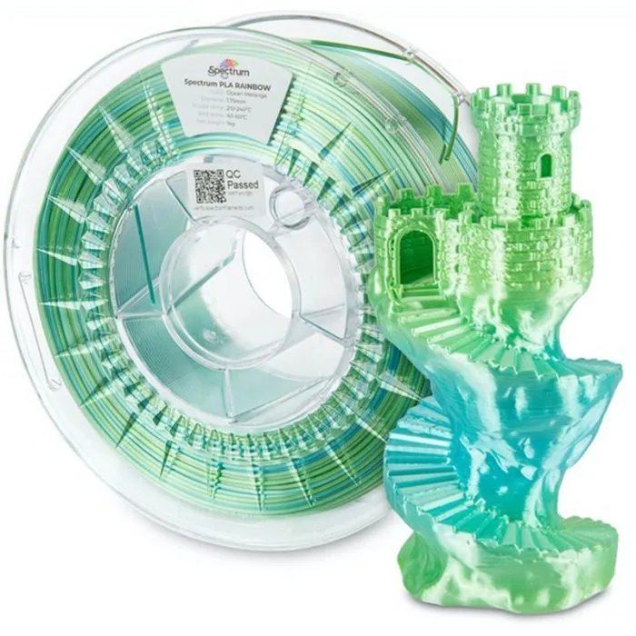 Пластик для 3D-принтера Spectrum PLA Silk Rainbow 1.75mm 1kg Ocean Melange (81018) зображення 4