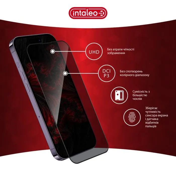Скло захисне Intaleo Privacy Apple iPhone 14 Pro Max Black (1283126591976) зображення 6
