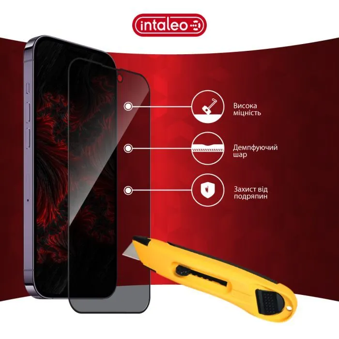 Скло захисне Intaleo Privacy Apple iPhone 14 Pro Max Black (1283126591976) зображення 7