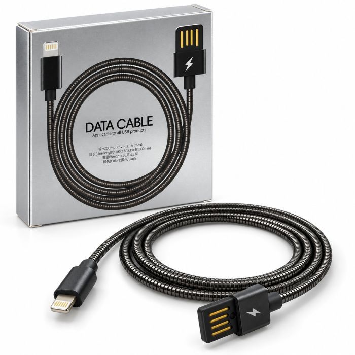Дата кабель USB 2.0 AM to Lightning 1.0m 2.4A metal gold XoKo (XK-CTL-001-GD) зображення 2