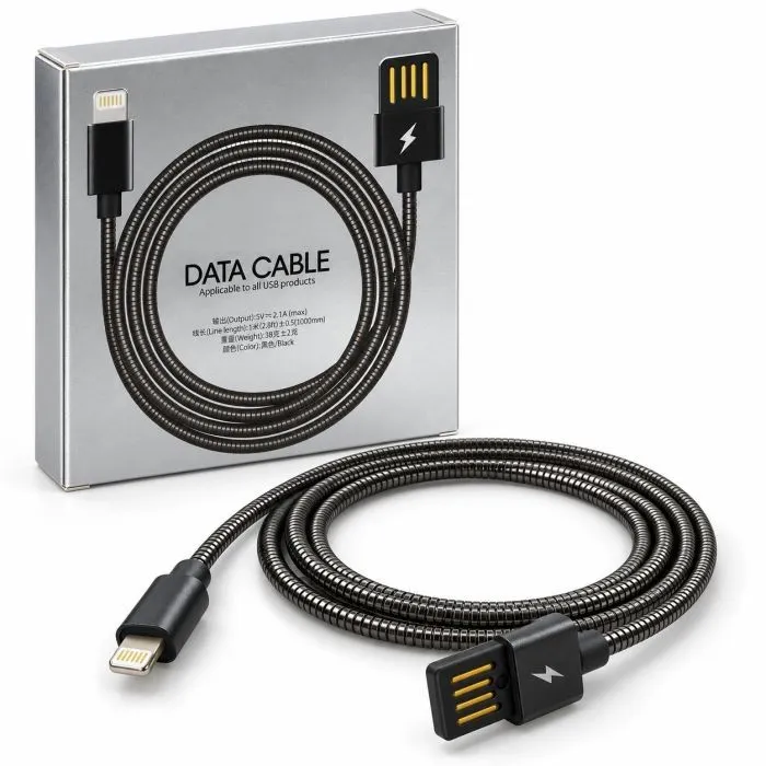 Дата кабель USB 2.0 AM to Lightning 1.0m 2.4A metal black XoKo (XK-CTL-001-BK) зображення 2