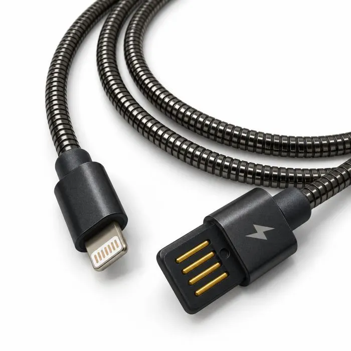 Дата кабель USB 2.0 AM to Lightning 1.0m 2.4A metal black XoKo (XK-CTL-001-BK) зображення 3